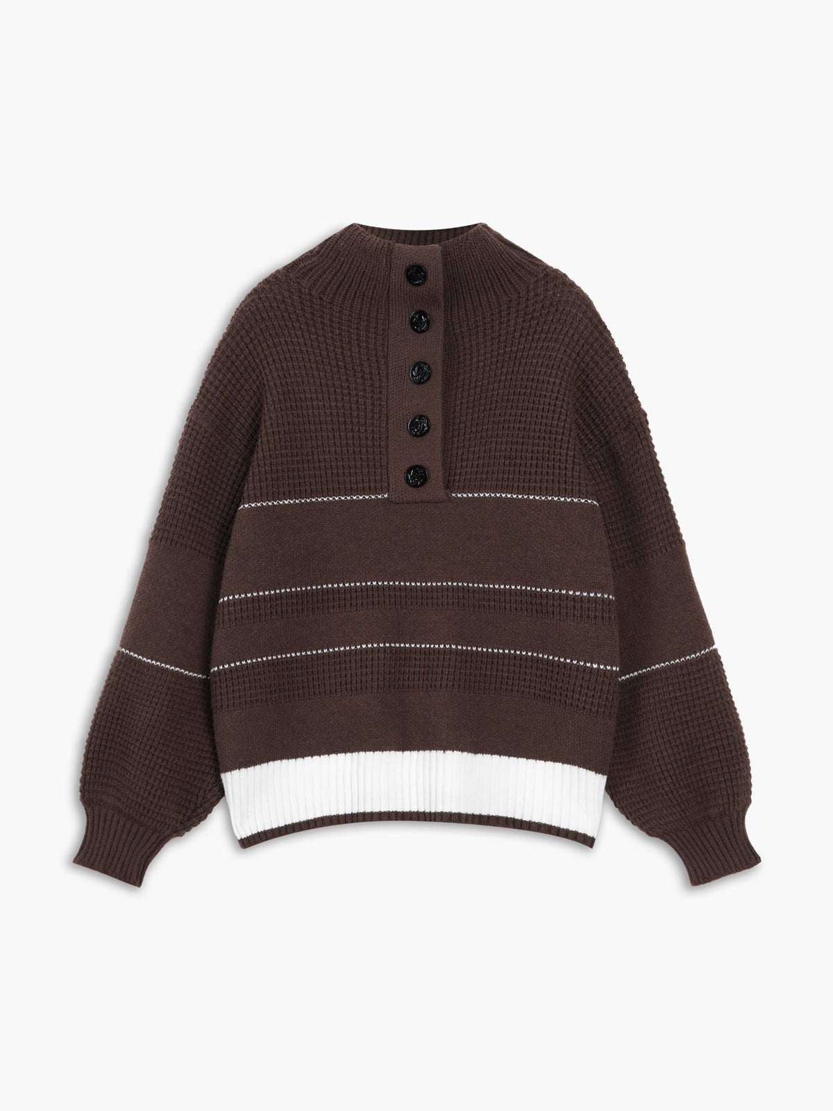 Button-Up Knit Sweater | Polyester-Acrylic Blend | Casual Comfort