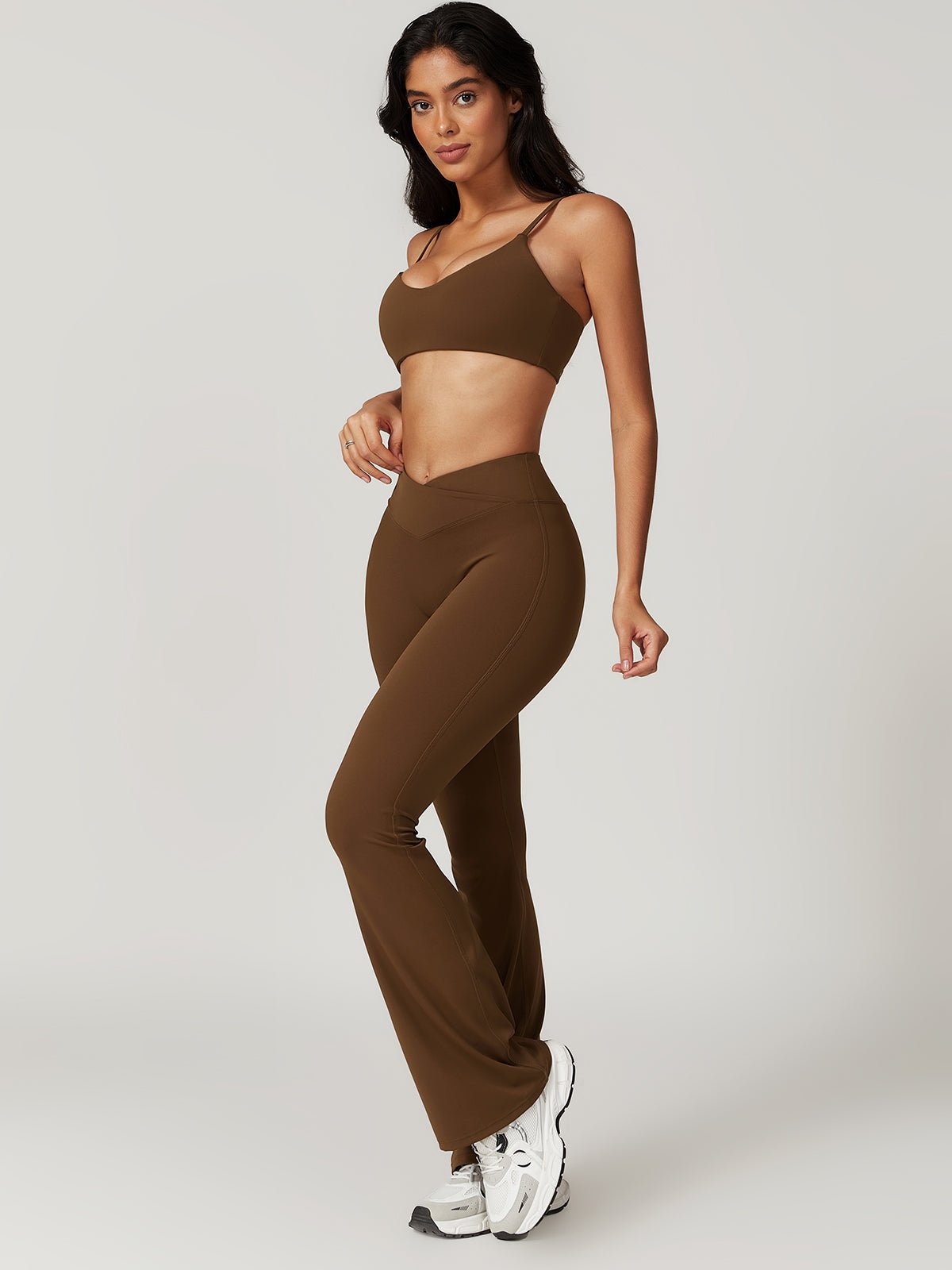 High-Waisted Flared Leggings | Recycled Polyamide Blend | Athleisure Chic