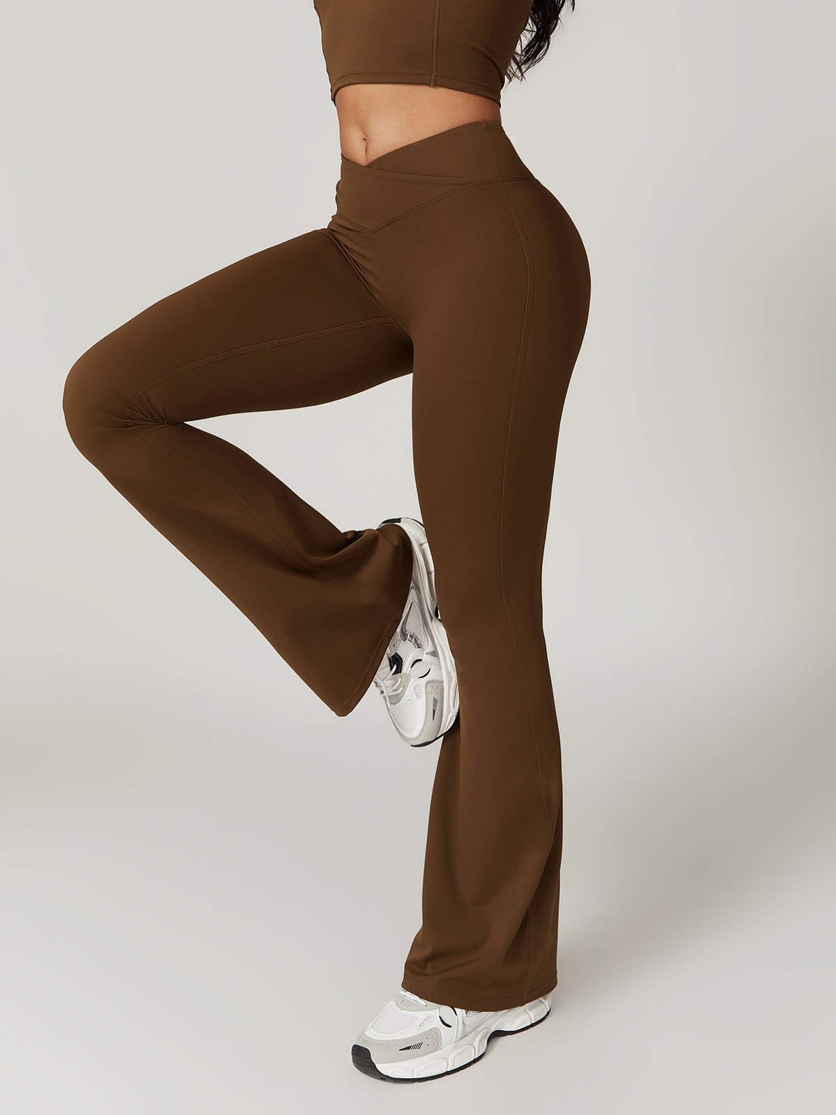 High-Waisted Flared Leggings | Recycled Polyamide Blend | Athleisure Chic