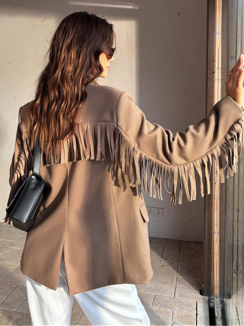Fringe Detail Blazer | Western-Inspired Style | Tailored Fit
