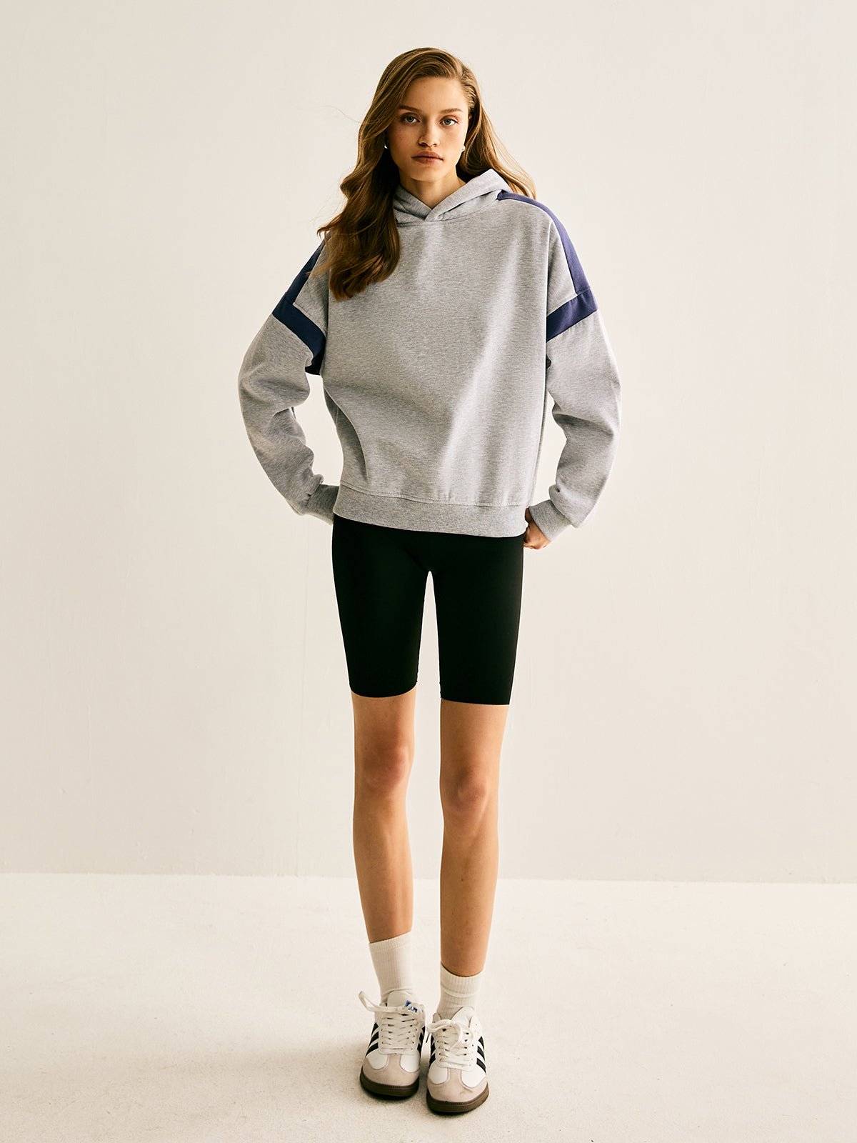 Relaxed Fit Hoodie | Contrast Sleeve Stripes | Soft Cotton Blend