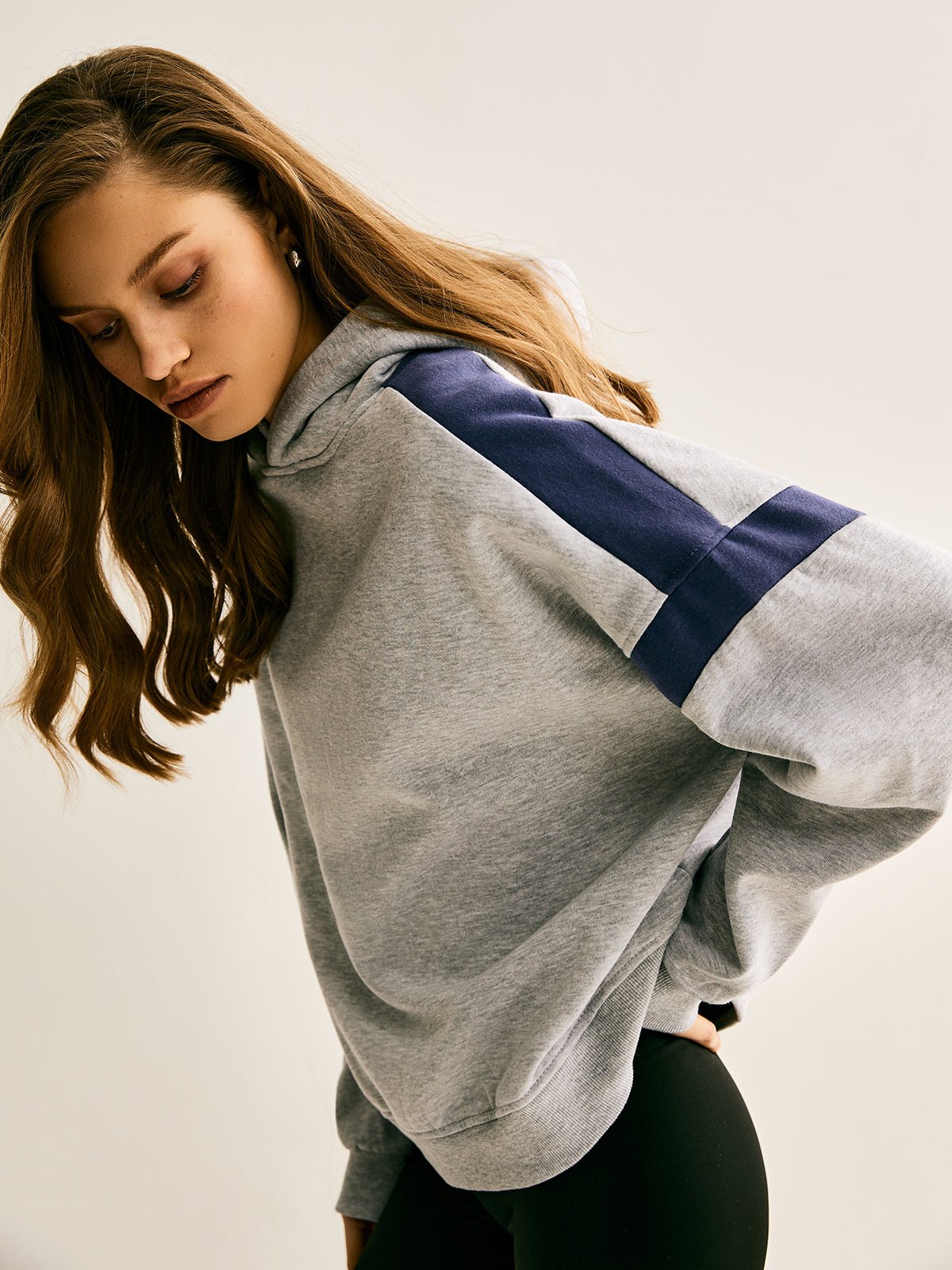 Relaxed Fit Hoodie | Contrast Sleeve Stripes | Soft Cotton Blend
