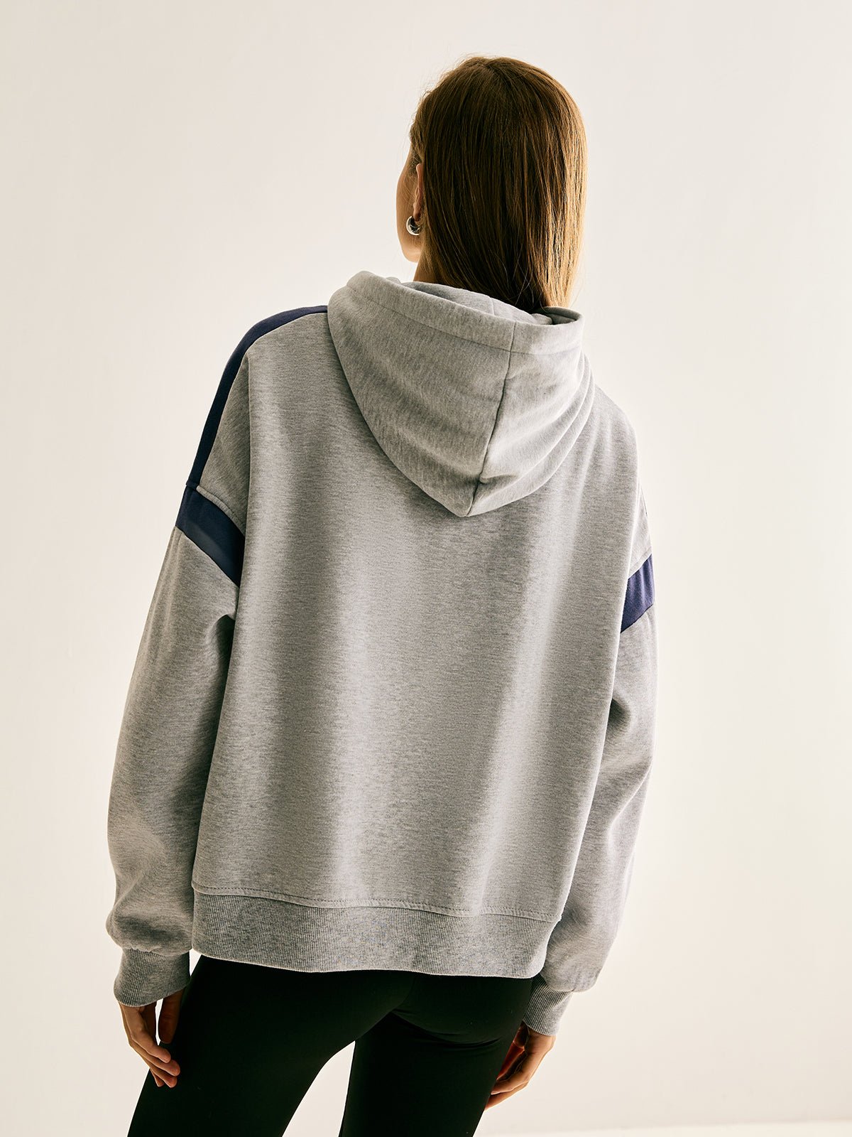 Relaxed Fit Hoodie | Contrast Sleeve Stripes | Soft Cotton Blend