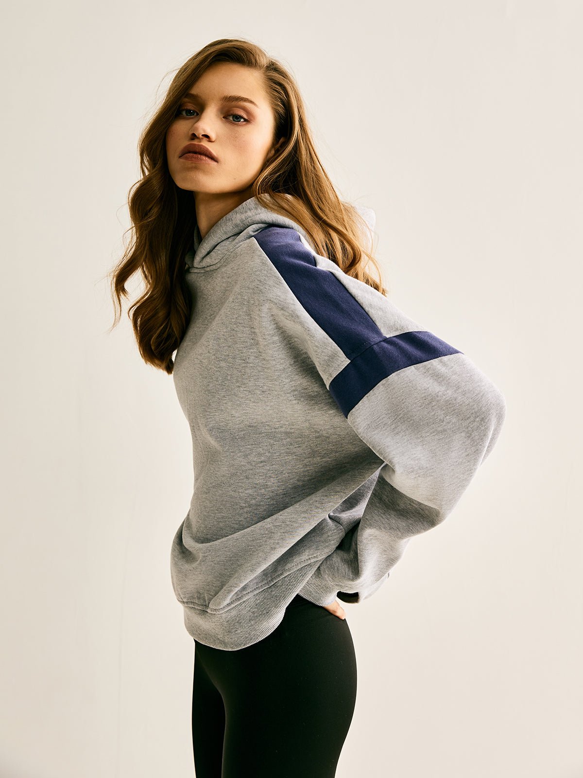 Relaxed Fit Hoodie | Contrast Sleeve Stripes | Soft Cotton Blend