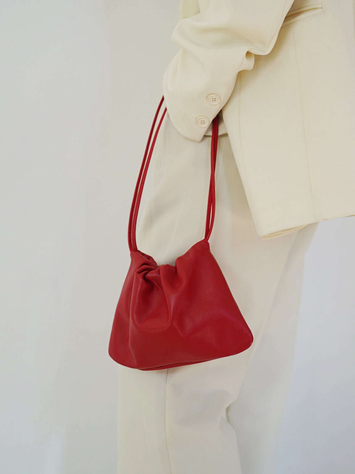 Ruched Shoulder Bag | Bold Statement Piece | 100% Polyurethane | Compact Design