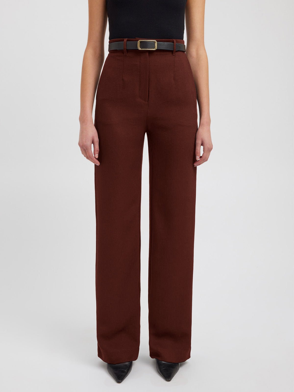 High-Waisted Wide-Leg Trousers | Polyester Blend | Office Ready