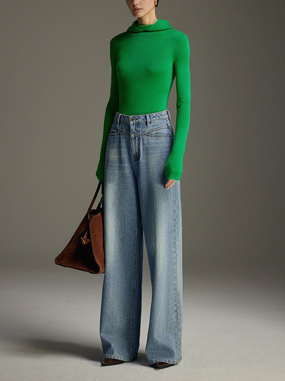 Mid-Waist Wide-Leg Jeans | Cotton Blend Denim | Casual Everyday Style