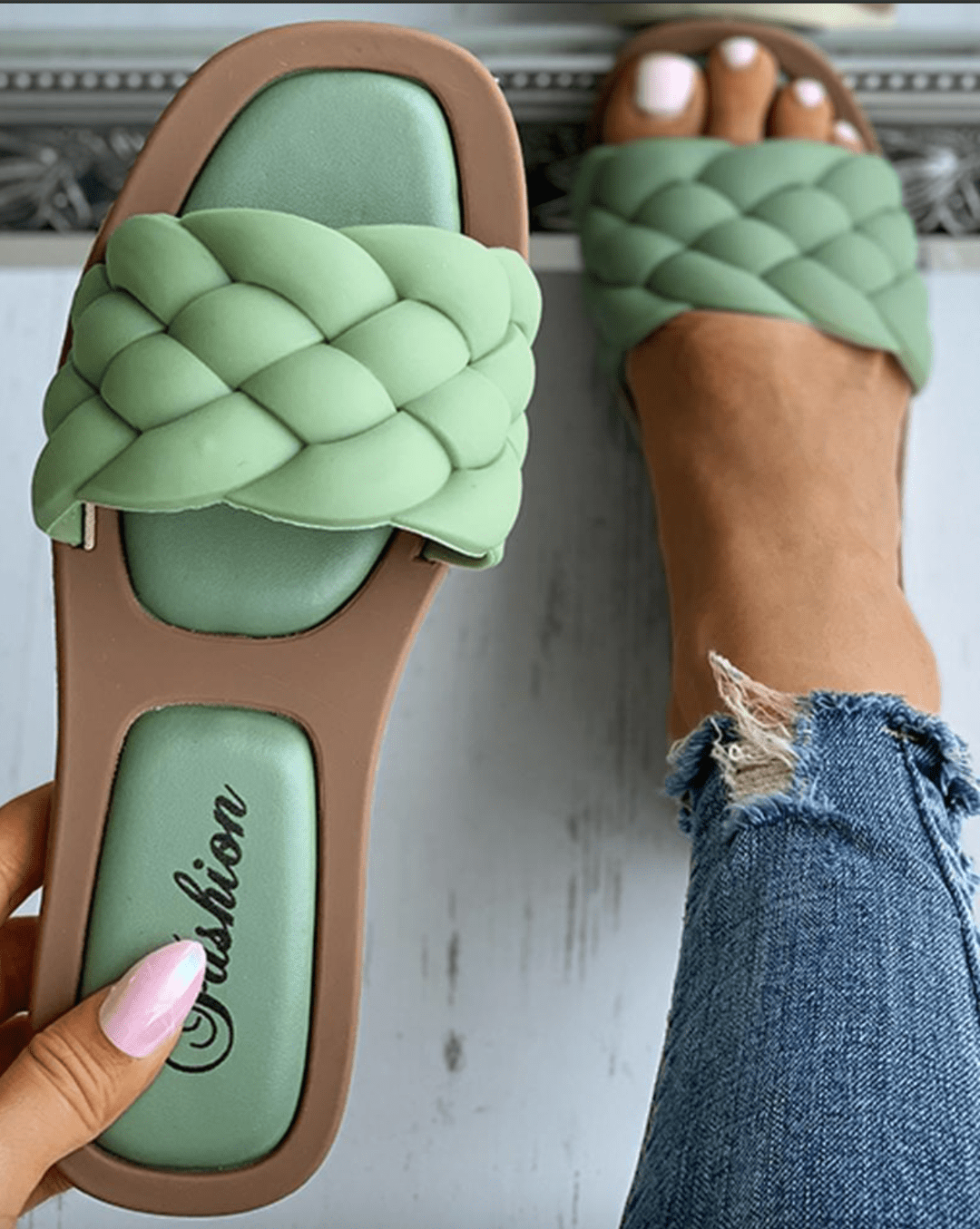 Braided Flat Slide Sandals | Comfy Everyday Summer Footwear