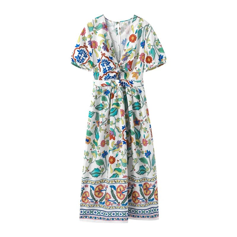 Boho Floral Maxi Dress | Lightweight & Flowy | V-Neckline | Casual Summer Wear
