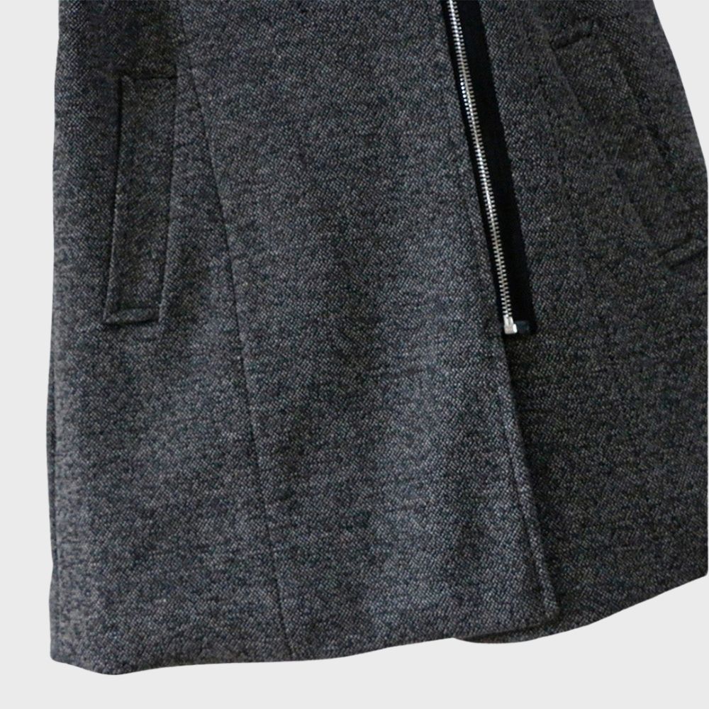 Hooded Asymmetrical Coat | Faux Leather Accents | Stylish and Warm