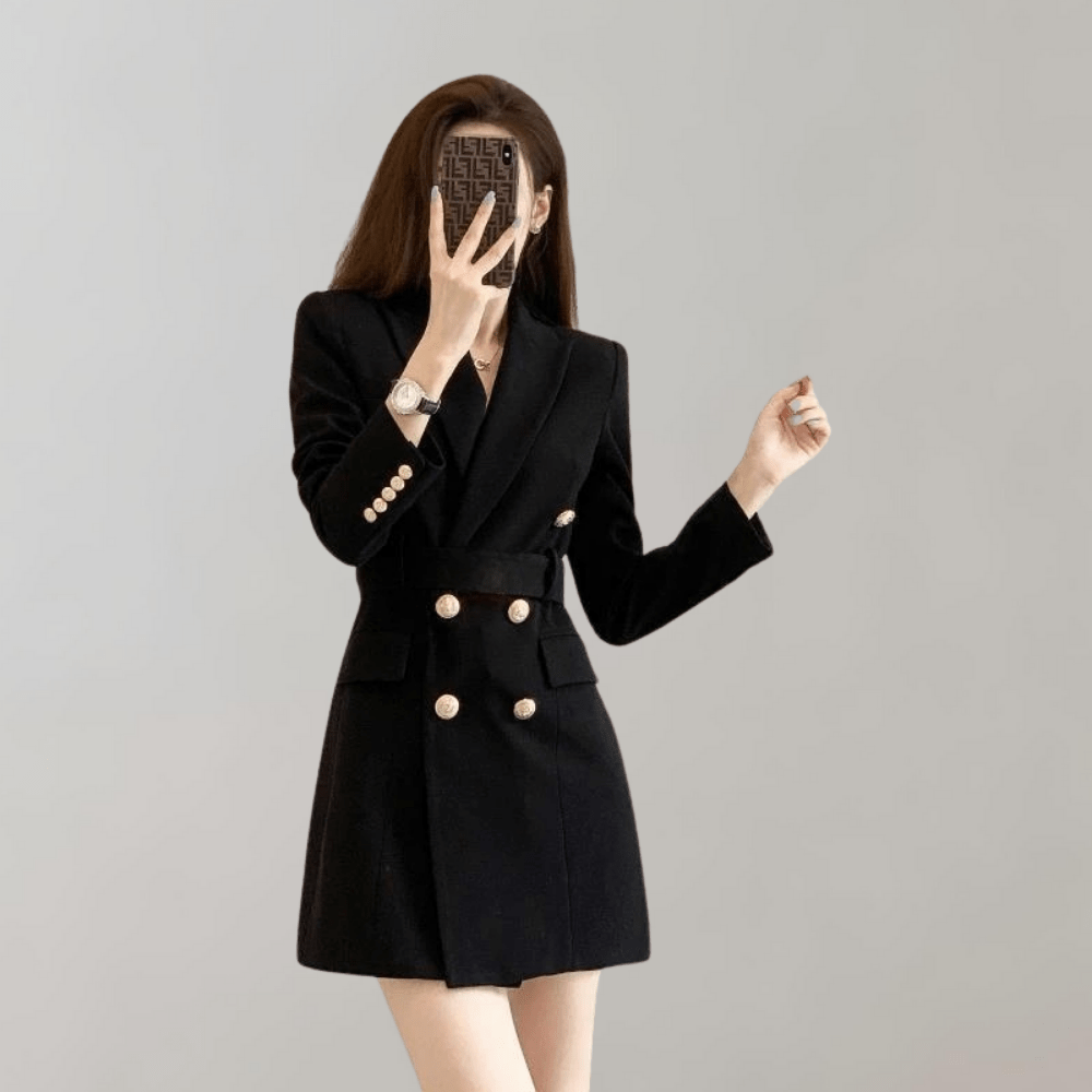 Chic Blazer Dress | Double-Breasted Design | Elegant Tailoring | Formal & Evening Wear