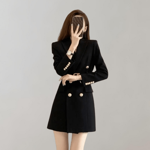 Chic Blazer Dress | Double-Breasted Design | Elegant Tailoring | Formal & Evening Wear