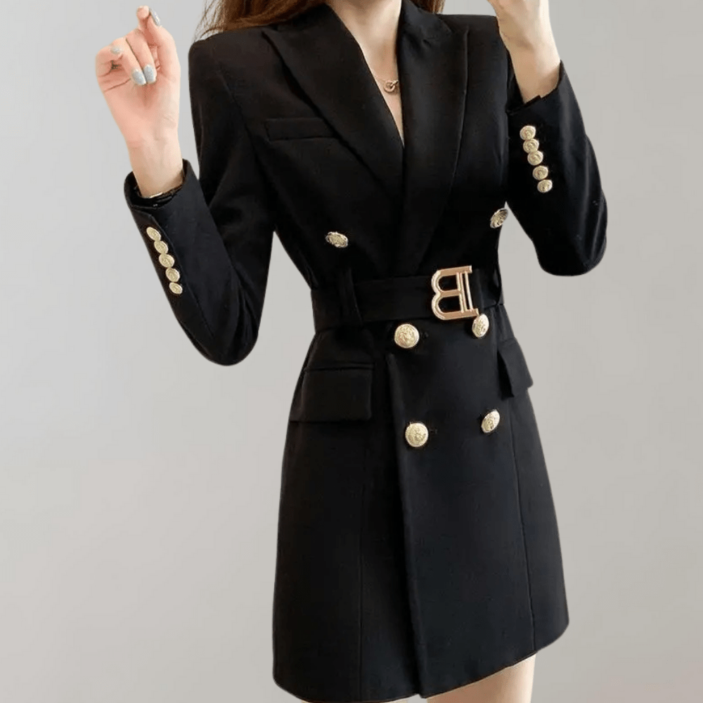 Chic Blazer Dress | Double-Breasted Design | Elegant Tailoring | Formal & Evening Wear