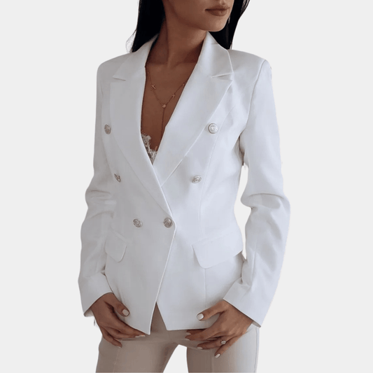 Double-Breasted Fitted Blazer | Structured Tailoring | Elegant & Versatile | Office to Evening