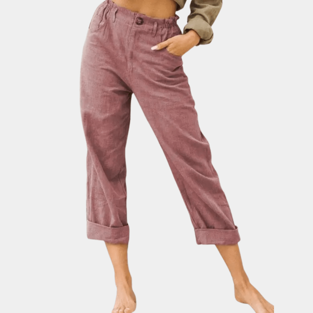 Relaxed Fit Corduroy Pants | High-Waisted & Cropped | Casual & Cozy