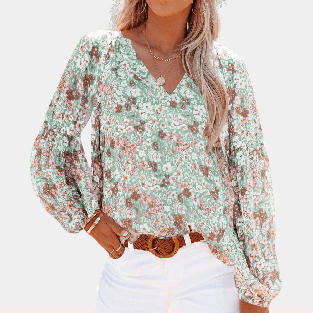 Floral Chiffon Blouse | Lightweight & Flowy | Boho-Inspired | Casual & Chic
