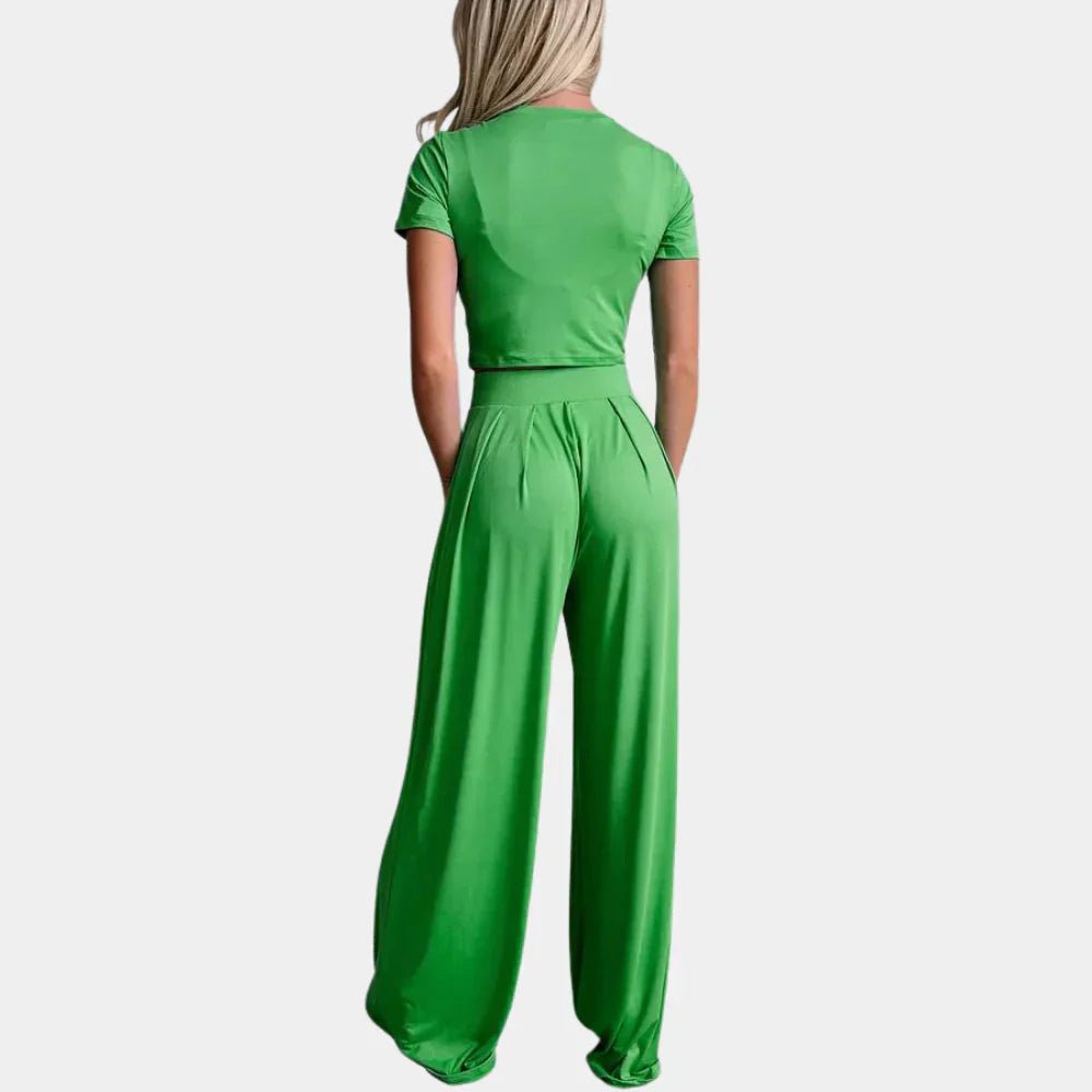 Two-Piece Wide-Leg Pants Set | Relaxed Fit | Lightweight Fabric | Multiple Colours