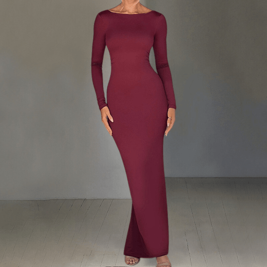 Elegant Off-Shoulder Maxi Dress | Bodycon Fit | Timeless Evening Wear