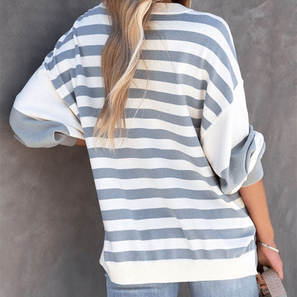 Striped Long Sleeve Top | Relaxed Fit | Soft Cotton Blend | Casual Everyday Style