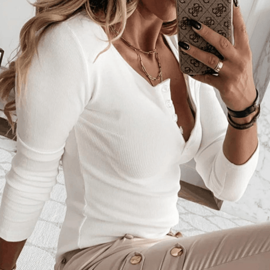 Ribbed Henley Top | Slim Fit | Soft Stretch Fabric | Casual & Everyday Wear