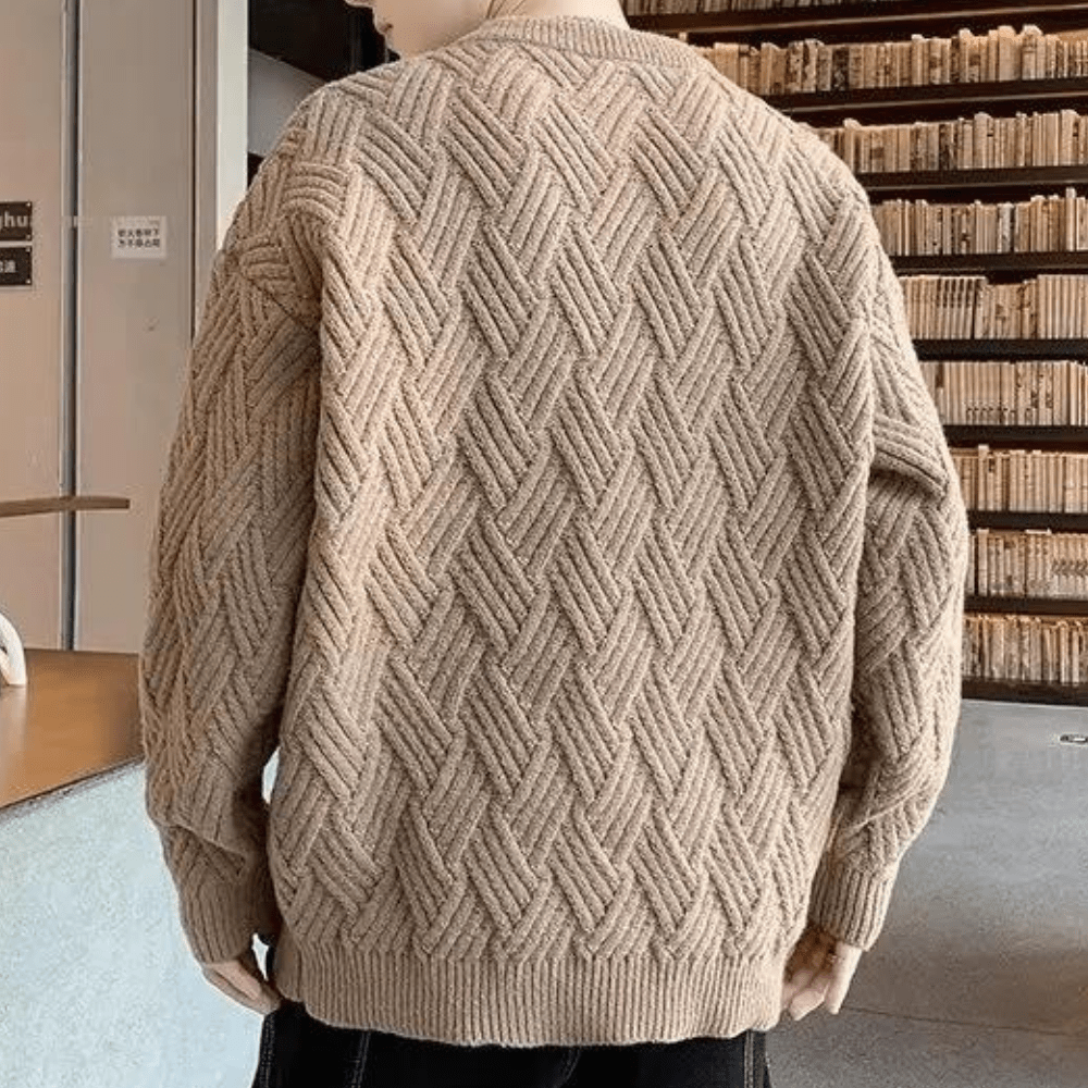 Diamond Cable Knit Sweater | Classic Textured Design | Warm & Cosy | Unisex