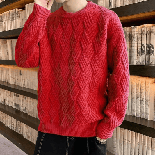 Diamond Cable Knit Sweater | Classic Textured Design | Warm & Cosy | Unisex