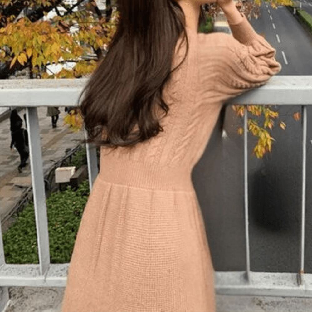 Ribbed Knit Skater Dress | Long Sleeves | Flared Silhouette | Cozy & Chic