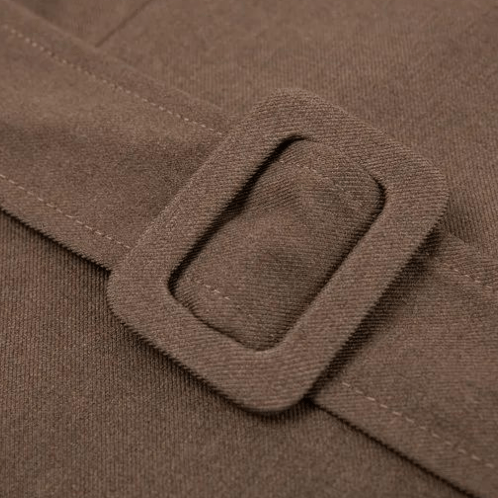 Two-Tone Belted Midi Dress | High Neck | Sleek & Modern Design