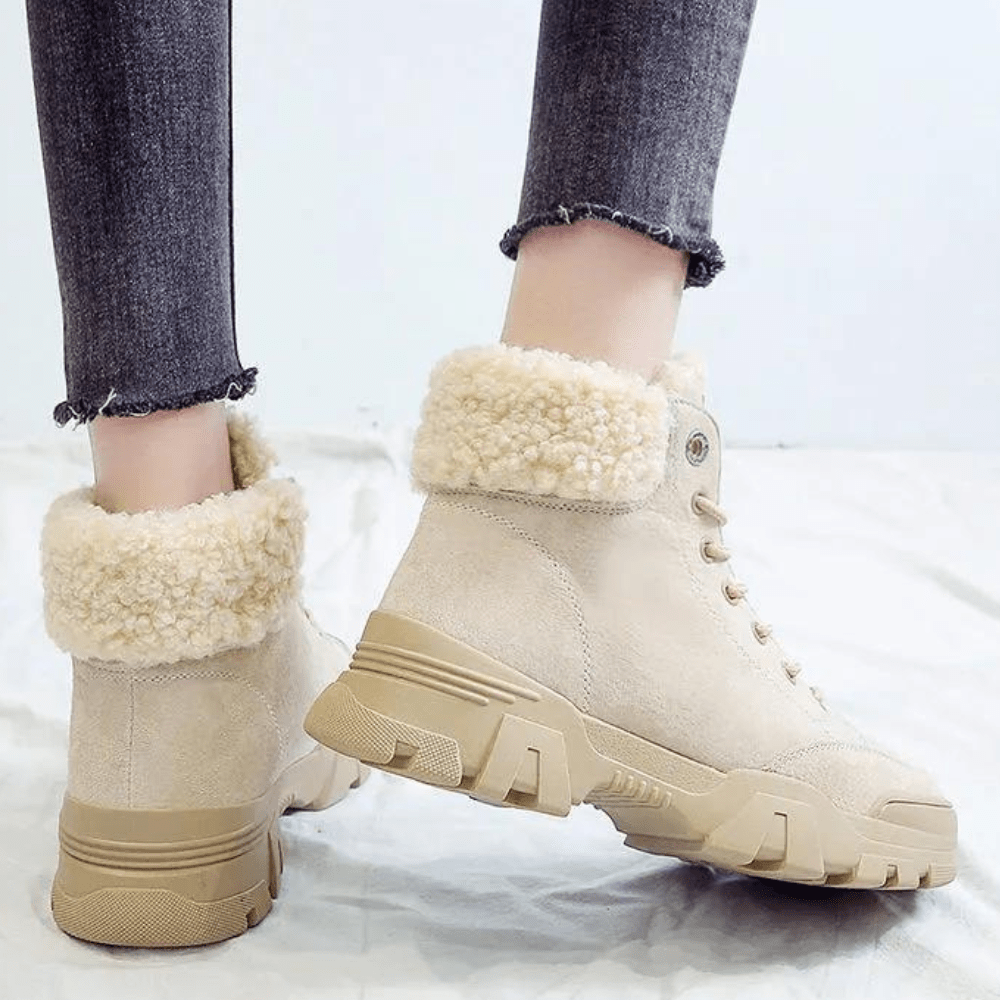 Women's Faux Fur Lined Ankle Boots | Warm & Cozy | Winter Snow Boots