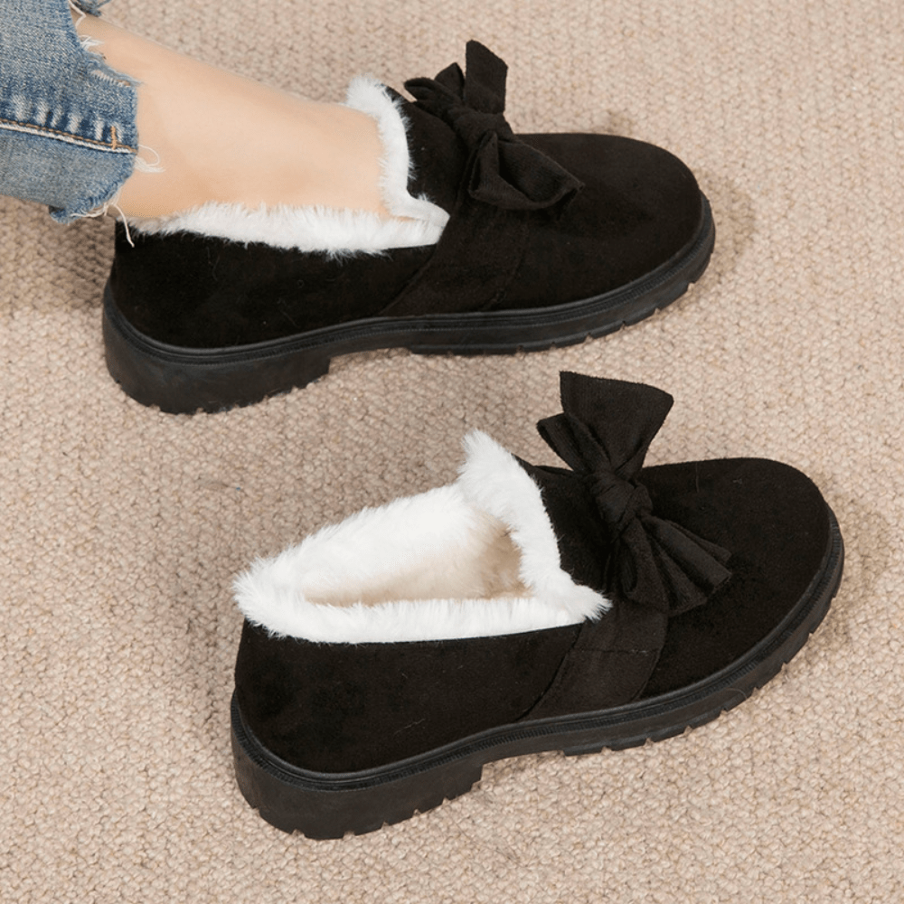 Women's Faux Fur Lined Loafers | Cozy Slip-On Shoes | Warm Winter Flats