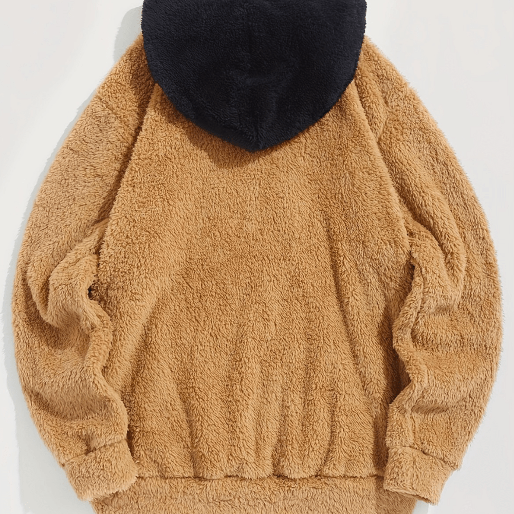 Two-Tone Sherpa Hoodie | Ultra-Soft Fleece | Oversized Fit | Winter Casual