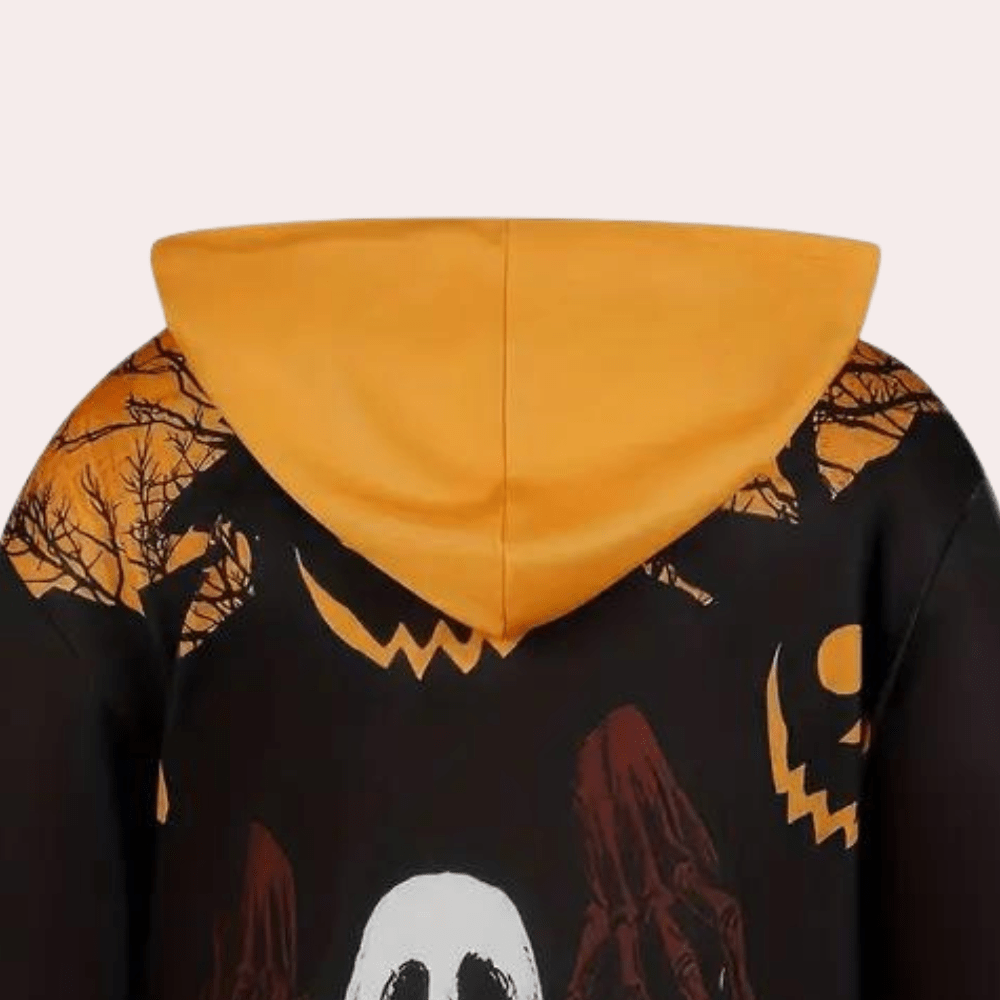 Halloween Hoodie Dress | Spooky Ghost & Pumpkin Print | Soft Fleece | Casual Loungewear