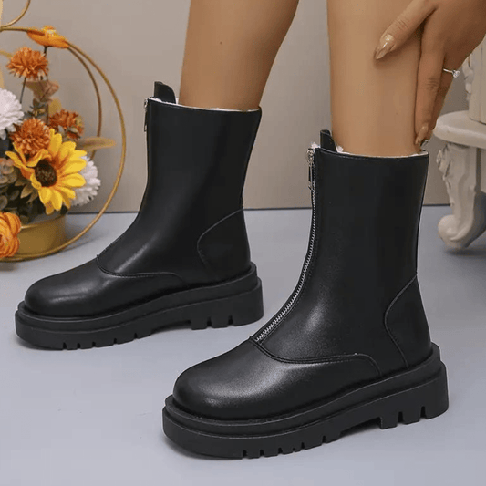 Chunky Platform Chelsea Boots | PU Leather | Slip-Resistant Sole | Casual & Trendy
