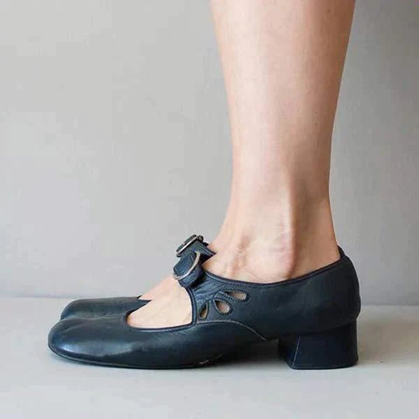 Comfort Buckle Pumps | Classic Low-Heel Mary Janes