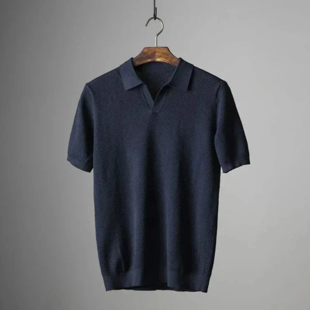 Men’s Waffle Knit Polo Shirt | Breathable Summer Knit