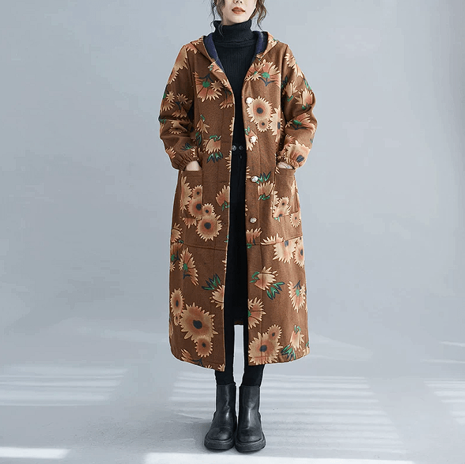Floral Quilted Coat | Vintage-Inspired Print | Longline Warmth | Winter Layer