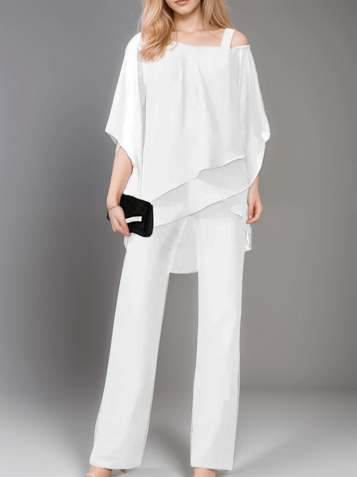 Elegant Flowing Set | Multicolour | Evening Wear | Chiffon