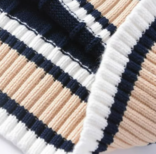 Cable Knit Sweater Vest | V-Neck Pullover with Striped Trim | Preppy Layer for All Seasons