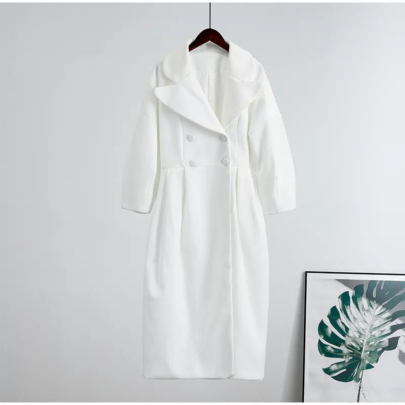 Elegant Long Wool Blend Coat | Belted Waist | Timeless Style | Sophisticated Outerwear