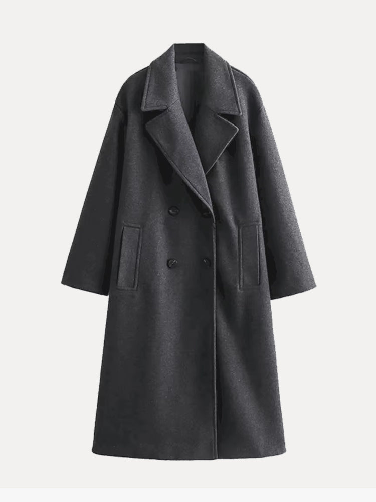 Classic Long Wool Coat | Timeless Tailored Fit | Premium Wool Blend | Formal Outerwear