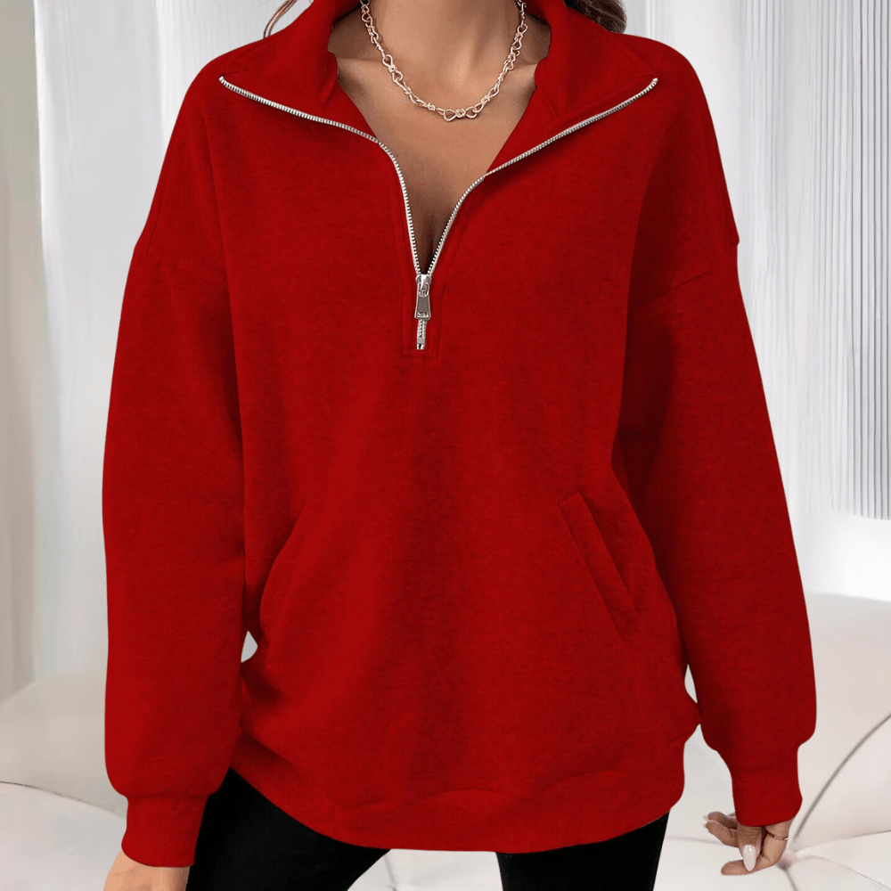 Half-Zip Pullover Sweatshirt | Soft Fleece | Relaxed Fit | Casual Comfort