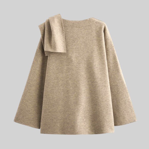 Women's Asymmetrical Knit Poncho | Elegant Layering Piece | Soft Wool Blend | Cozy Chic