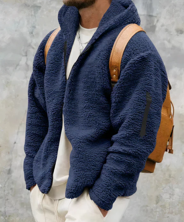Men’s Teddy Fleece Zip Jacket | Ultra-Soft Plush Sherpa | Casual Fall Layer