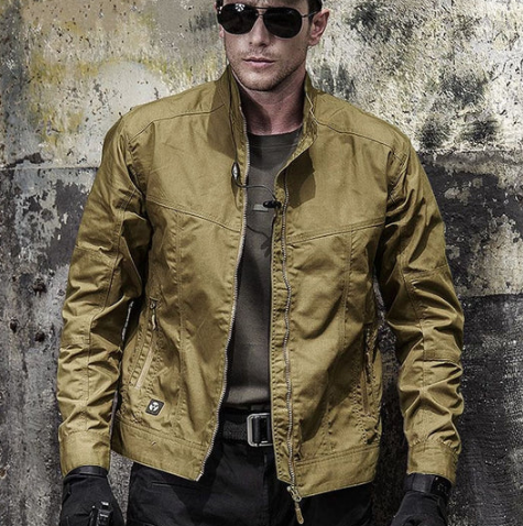 Men's Lightweight Bomber Jacket | Windbreaker Style | Ribbed Trim Finish