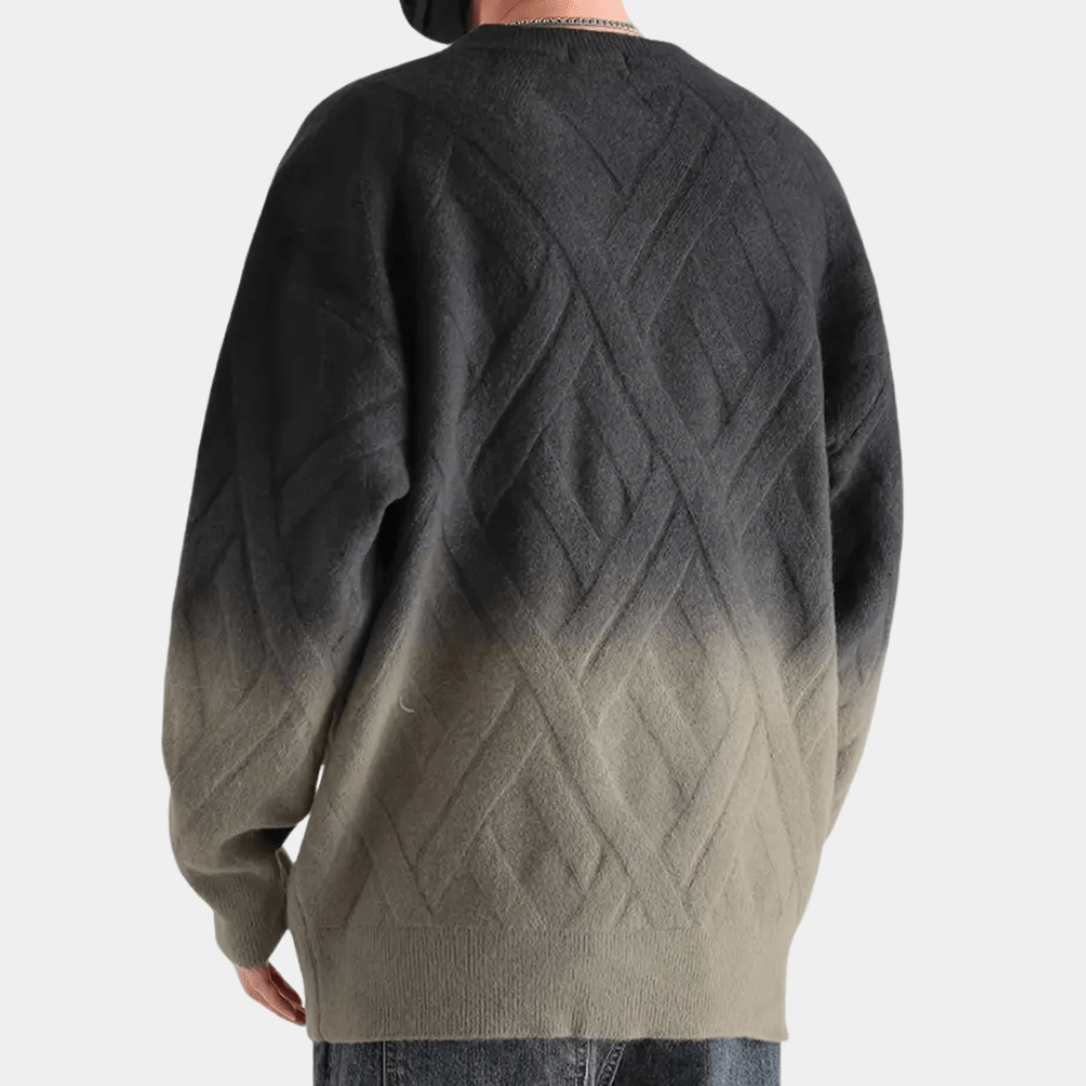 Gradient Knit Sweater | Soft Warmth | Diamond Pattern | Casual Winter Wear