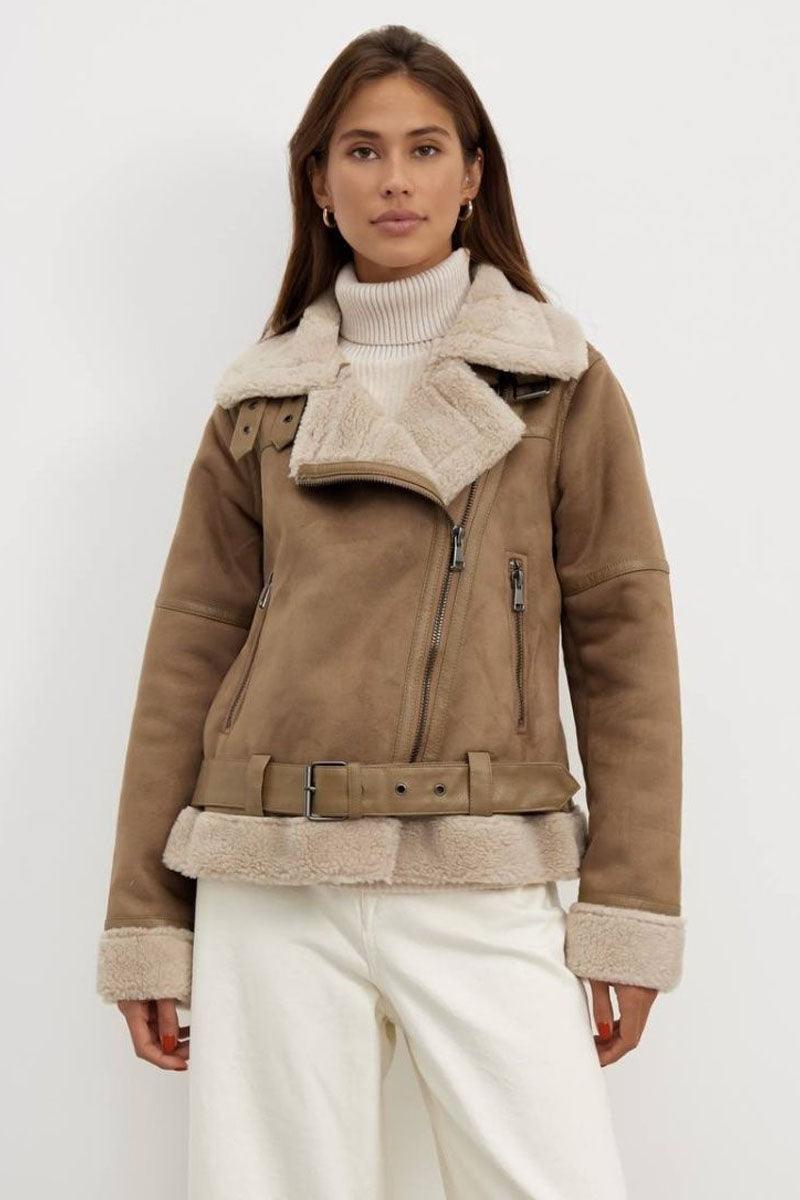 Shearling Aviator Jacket | Faux Suede Finish | Warmth and Style | Winter Essential