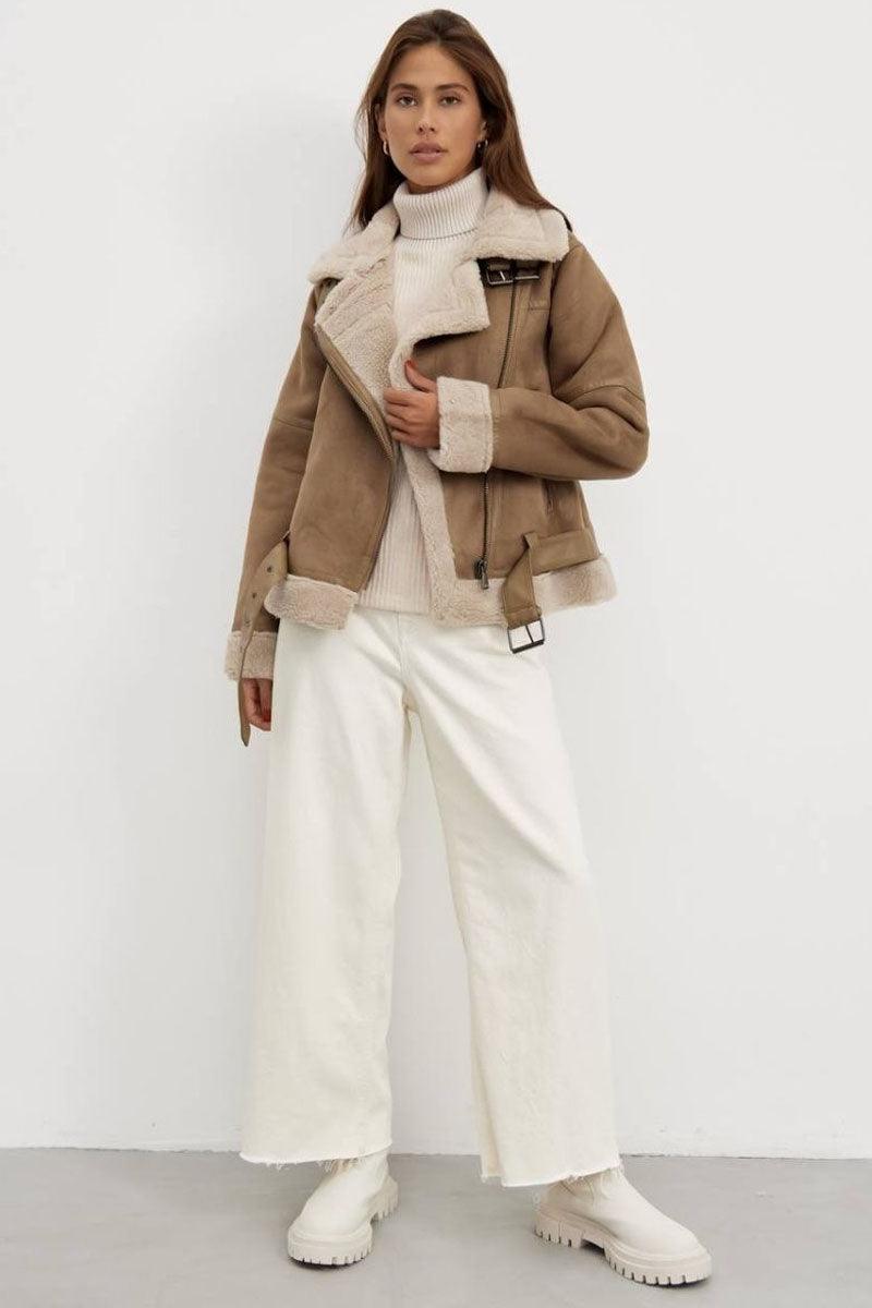 Shearling Aviator Jacket | Faux Suede Finish | Warmth and Style | Winter Essential