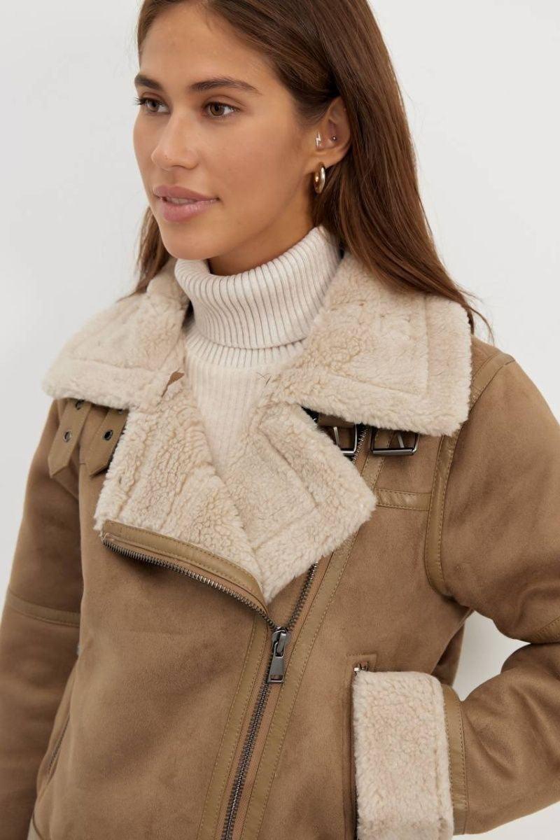Shearling Aviator Jacket | Faux Suede Finish | Warmth and Style | Winter Essential