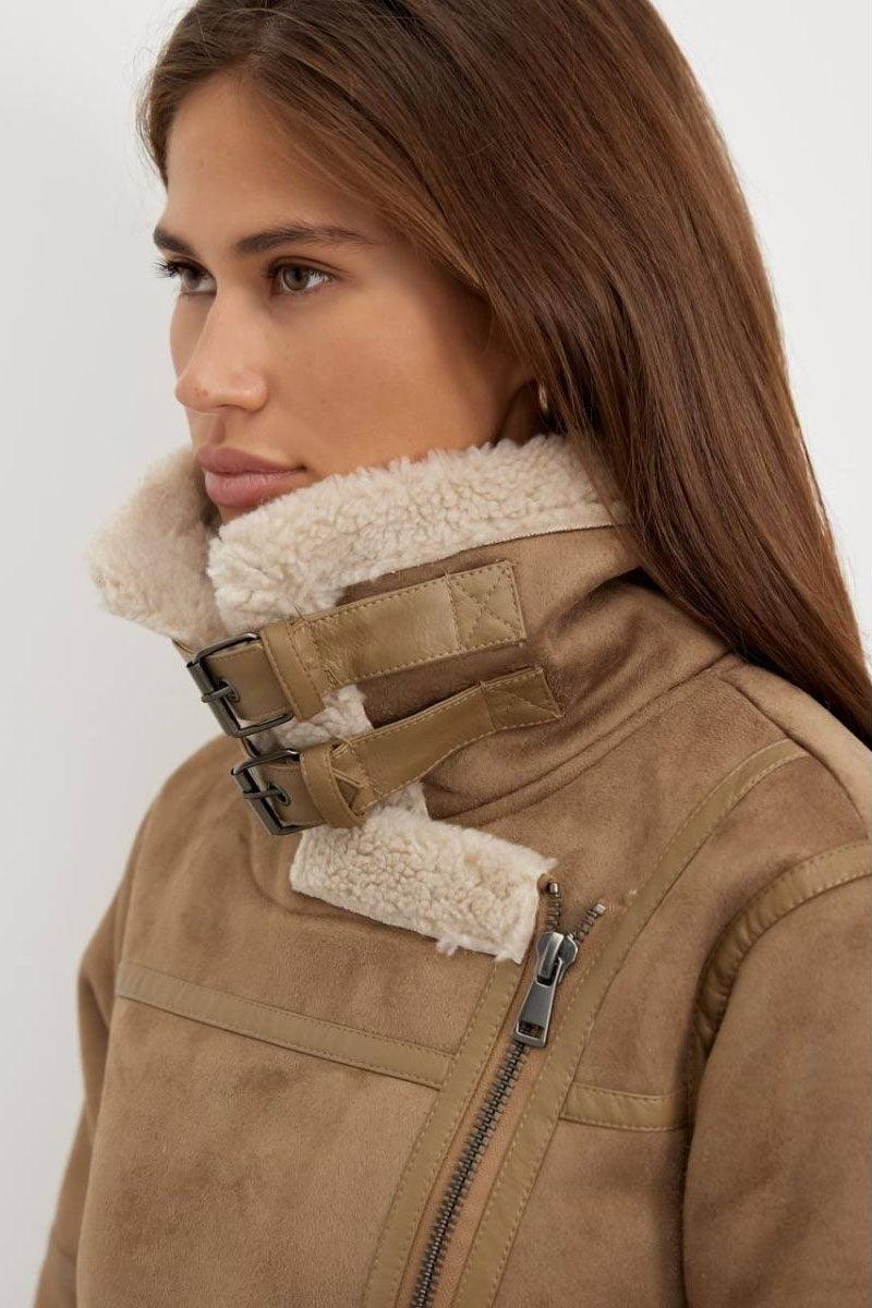 Shearling Aviator Jacket | Faux Suede Finish | Warmth and Style | Winter Essential