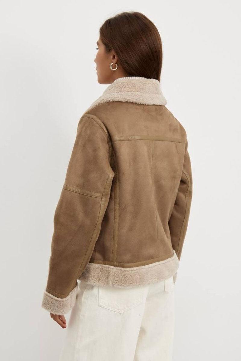 Shearling Aviator Jacket | Faux Suede Finish | Warmth and Style | Winter Essential